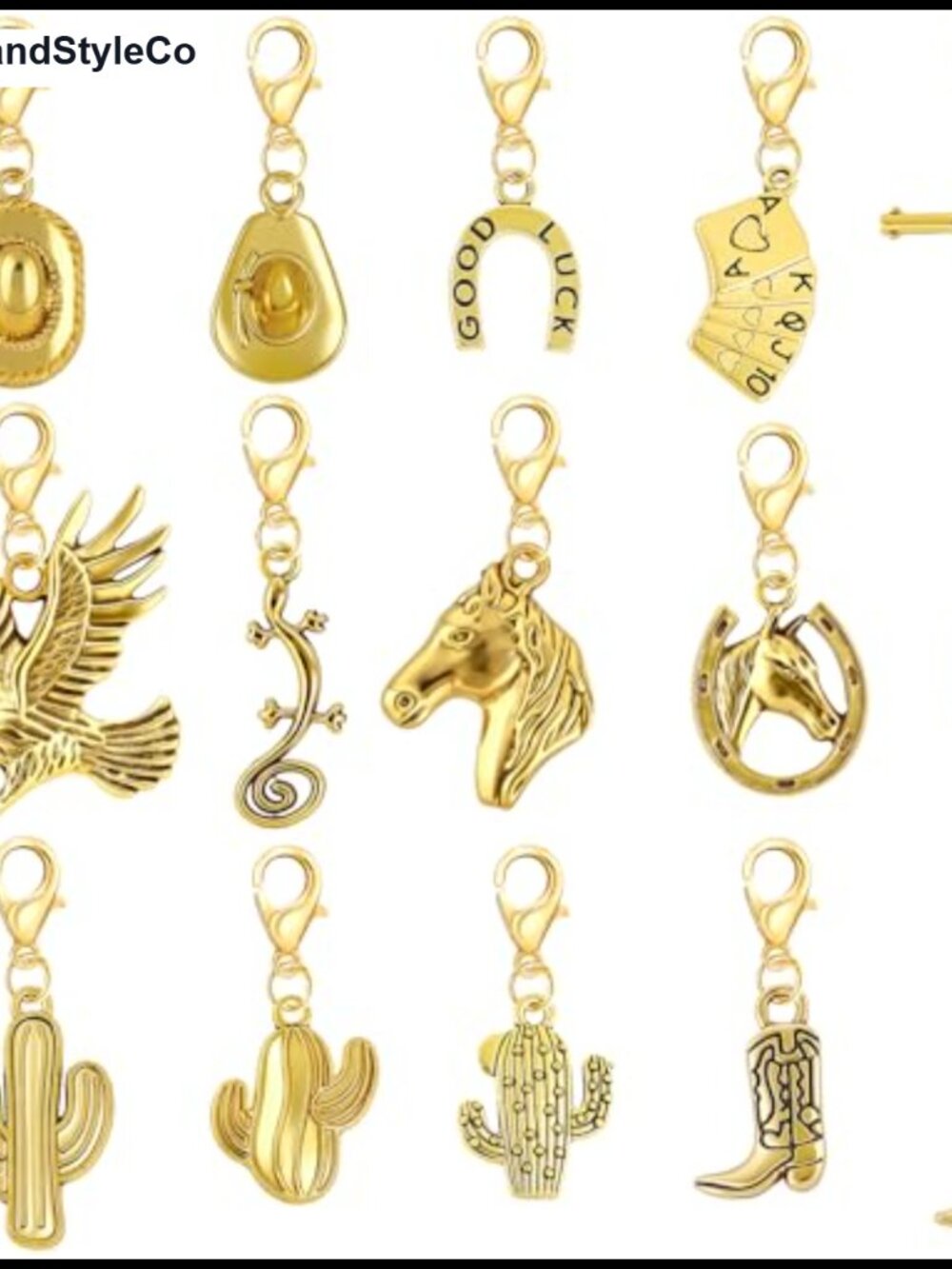 Western Cowboy Charms Clip-On Stitch Markers Shoe Purse Bag Pendants